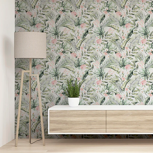 AH924906 | Arthouse, Harrietta Green Tropical Floral - Brewster Wallpaper - Image 3