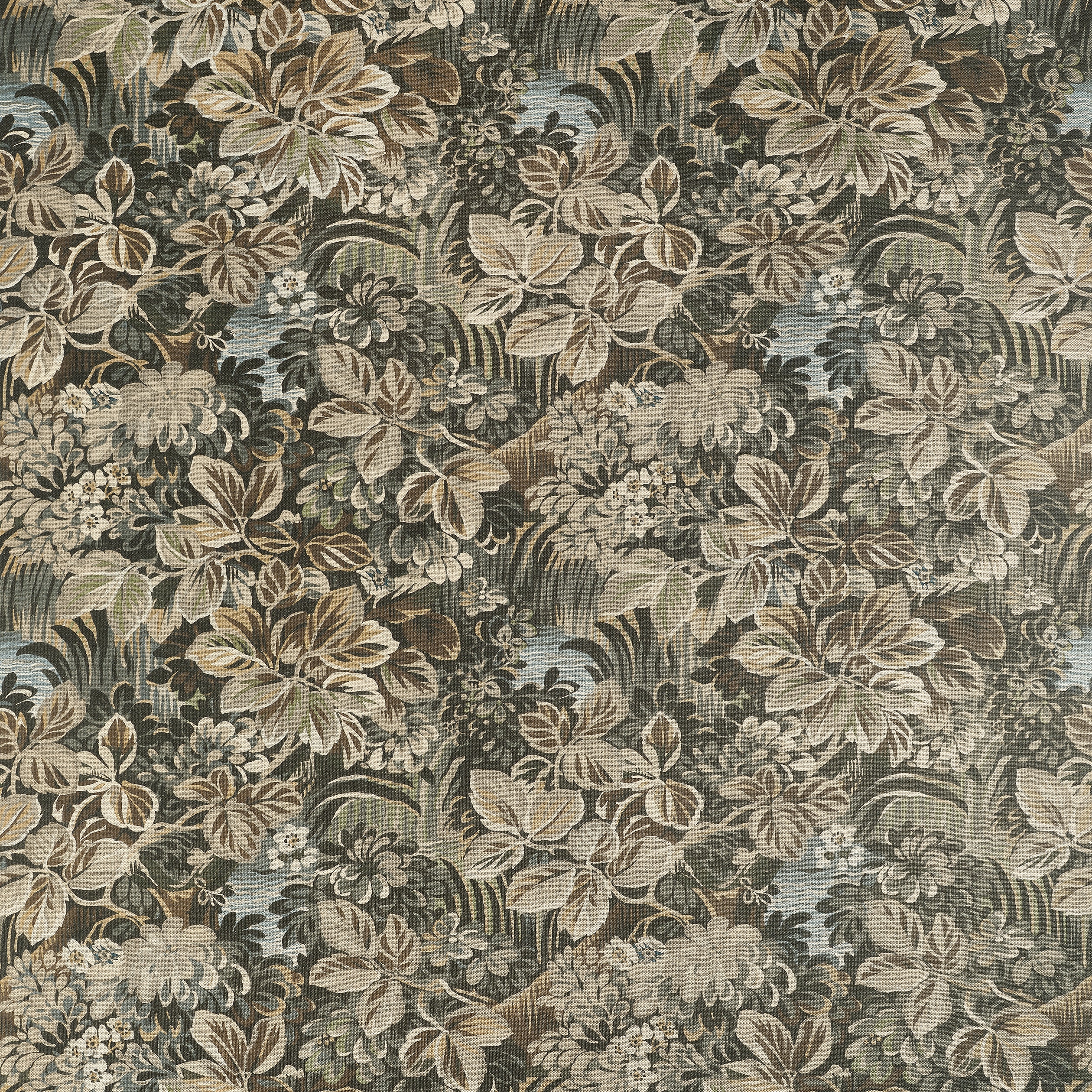 F910532 | Boxwood Fabric Book, Night Garden, Brown - Thibaut Fabric