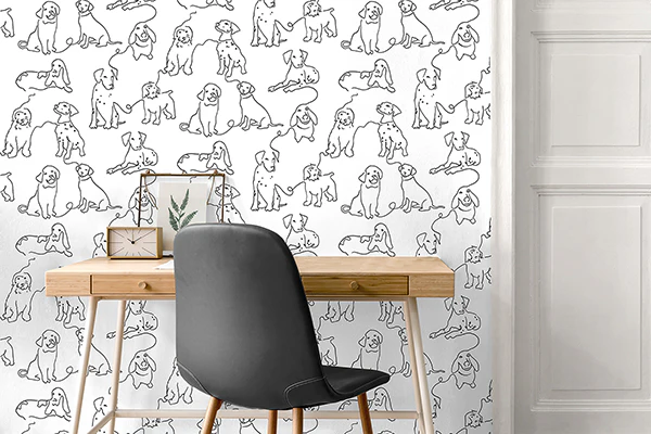 FD43783 | Medley, Ansel Black Dog Sketches - Brewster Wallpaper - Image 2