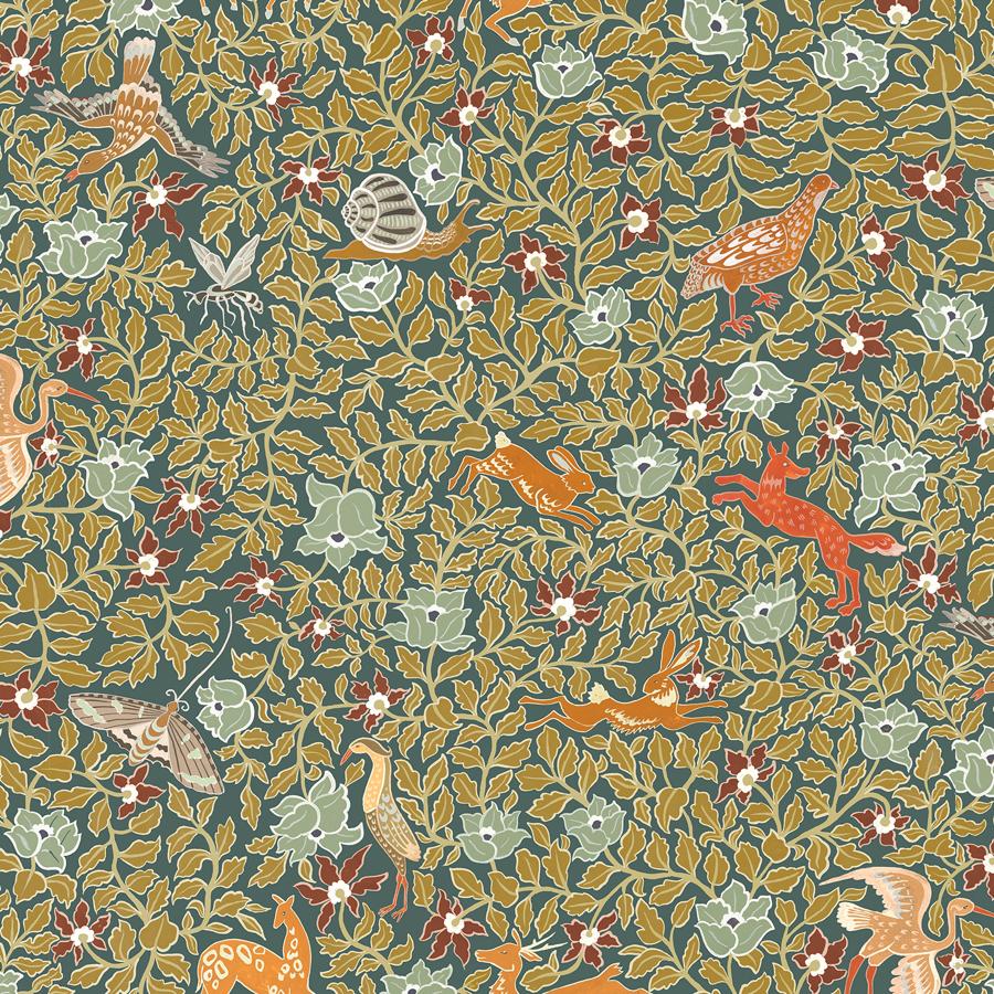 Jmw1047-11 | Haresfield Walk, Green Animals - Kravet Couture Wallpaper - Jmw1047.11.0