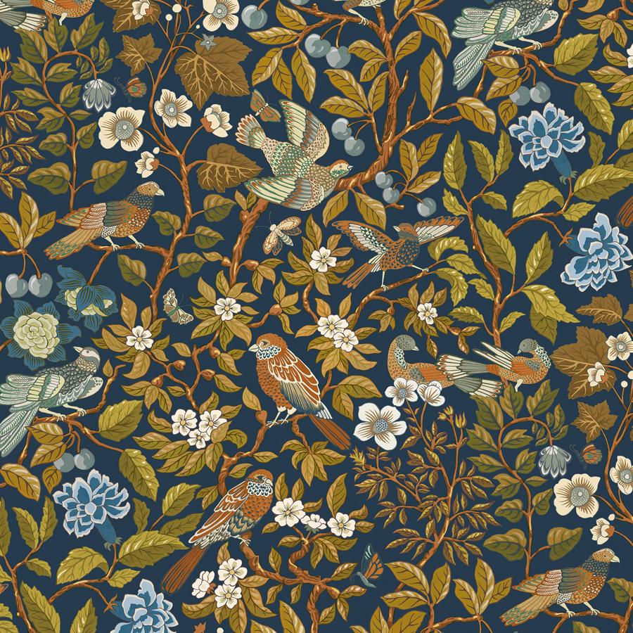 Jmw1053-11 | Noise Next Door, Blue Animals - Kravet Couture Wallpaper - Jmw1053.11.0
