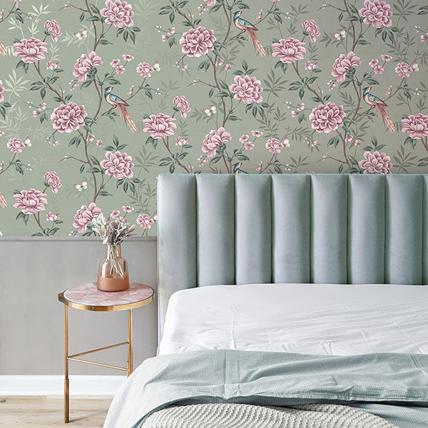 M1724 | Medley, Akina Sage Floral - Brewster Wallpaper - Image 2
