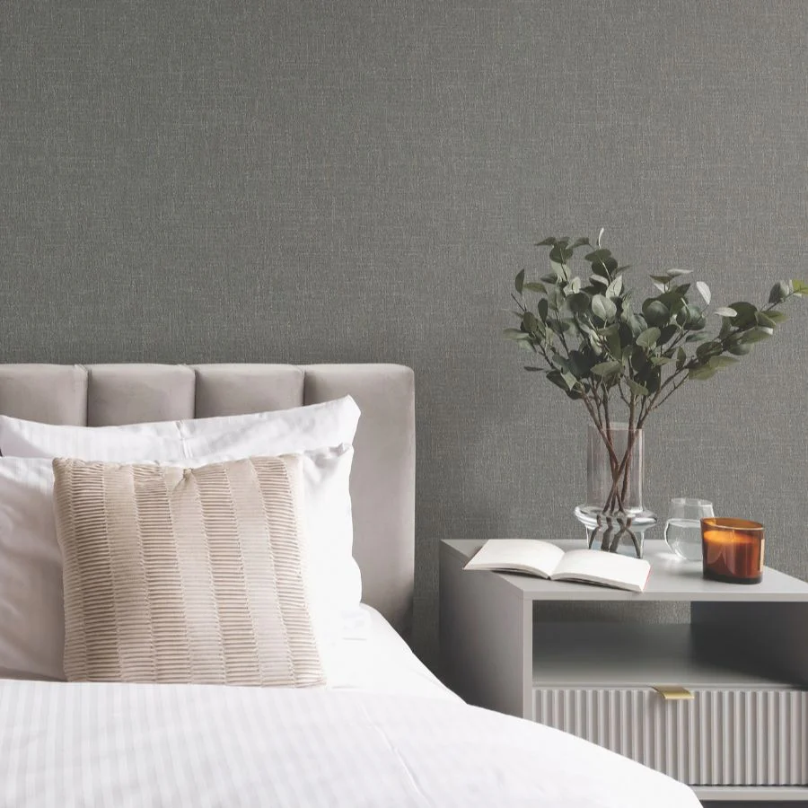 Ma34916 | Opulent Accents, Highland Tweed Charcoal Faux Fabric - Antonina Vella Wallpaper - Image 2