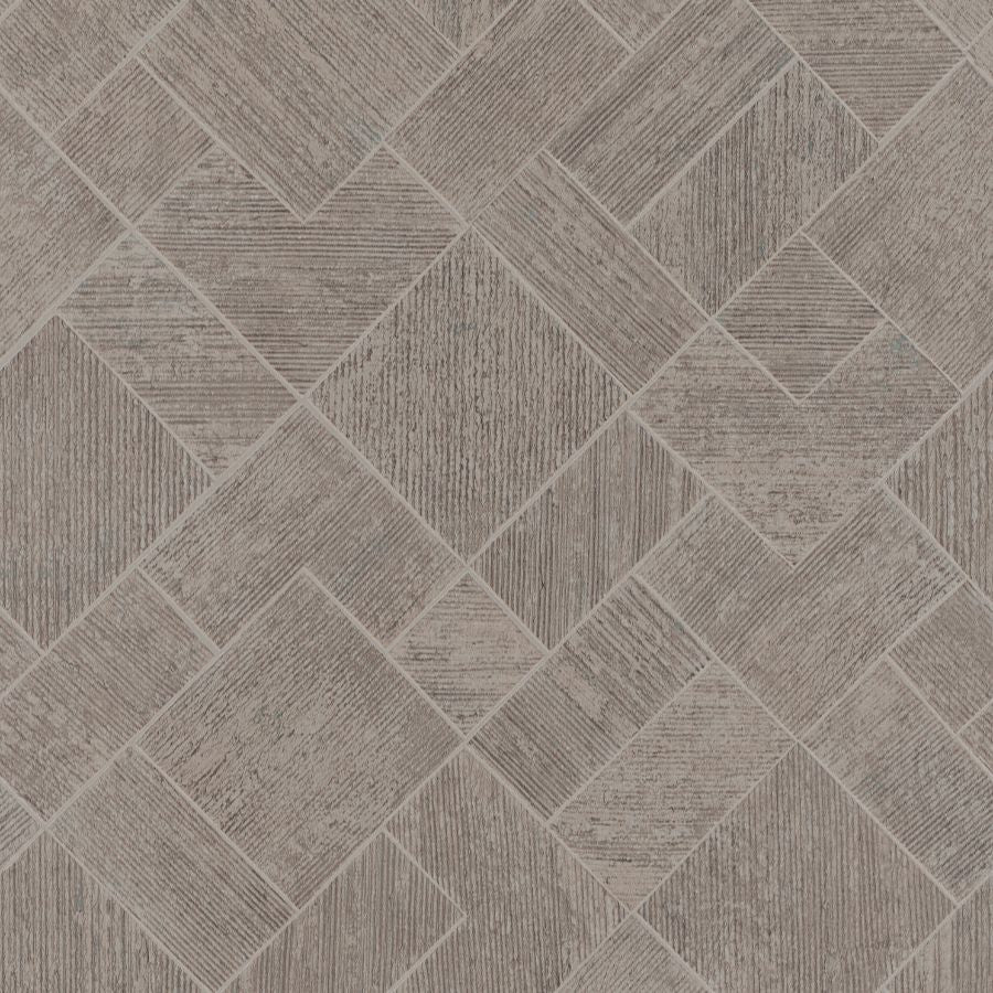 Ma35511 | Opulent Accents, Marquetry Taupe Tile - Antonina Vella Wallpaper