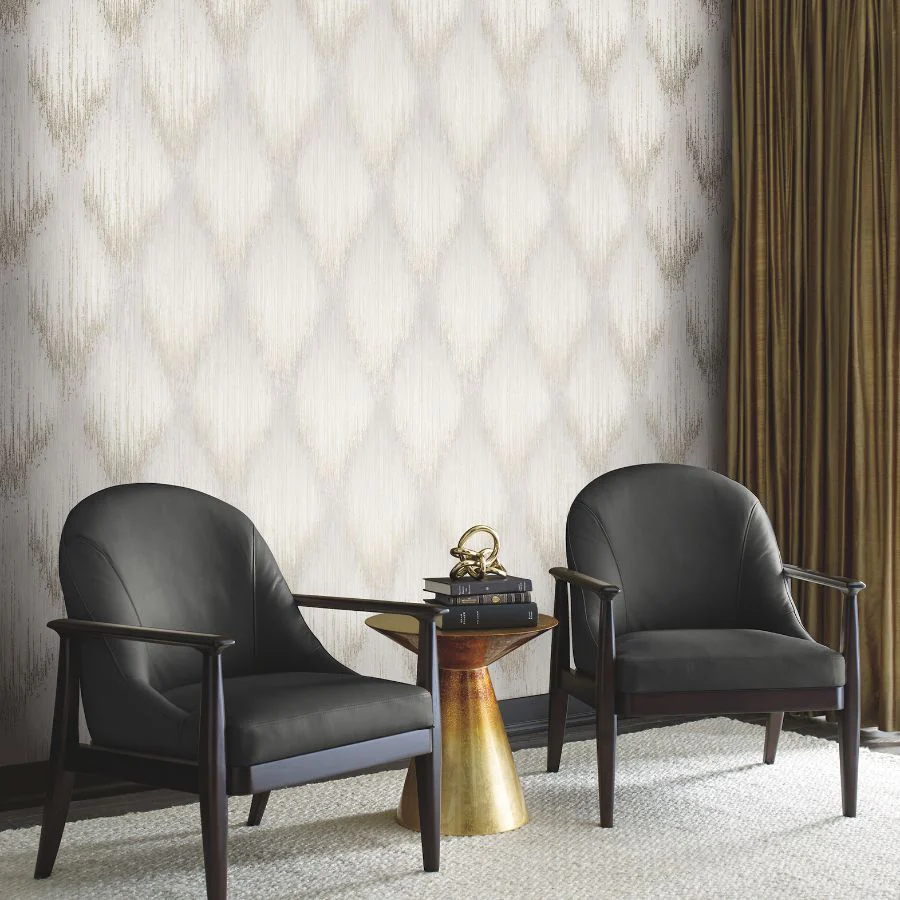 Ma35801 | Opulent Accents, Starfall Dove Metallic Ikat - Antonina Vella Wallpaper - Image 2