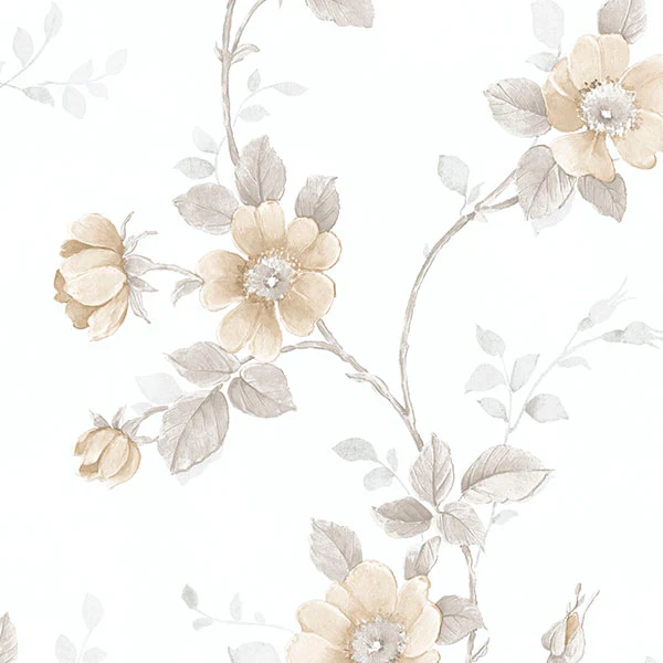 Rg35731 | Rose Garden 2, Beige Floral - Norwall Wallpaper