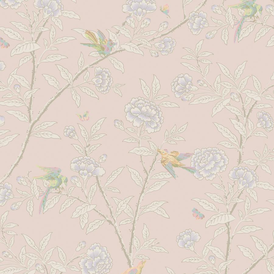Sample - 127/4020 | Roseberry With Birds, Pink Chinoiserie - Cole & Son Wallpaper