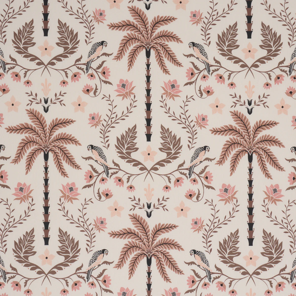 Sample - 180982 | Island Palm Indoor/Outdoor, Peach & Brown - Schumacher Fabric