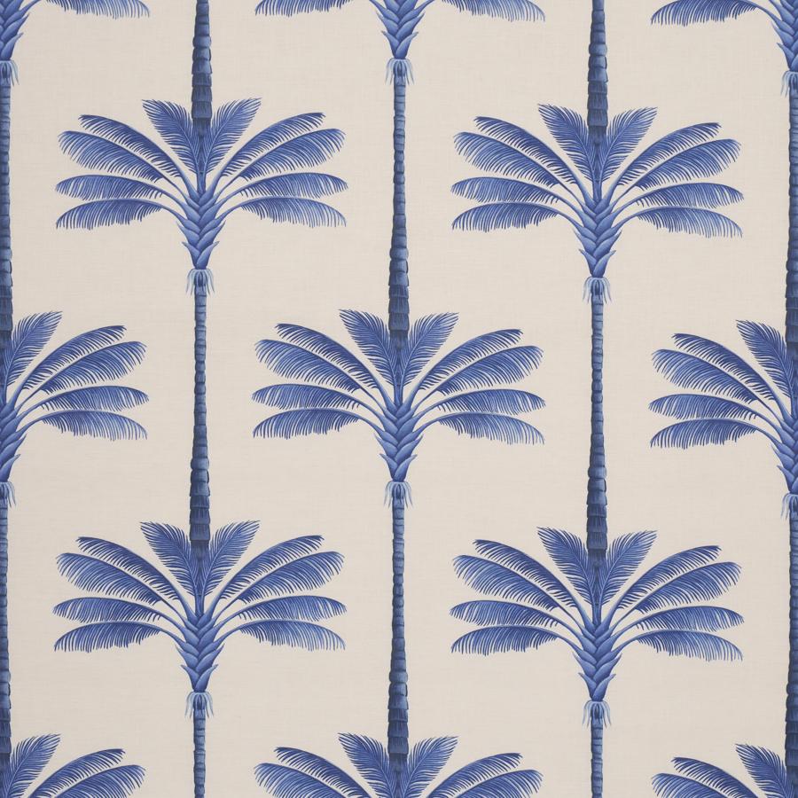 Sample - 182822 | A Palm Is A Palm Print, Indigo Palm Grove - Schumacher Fabric