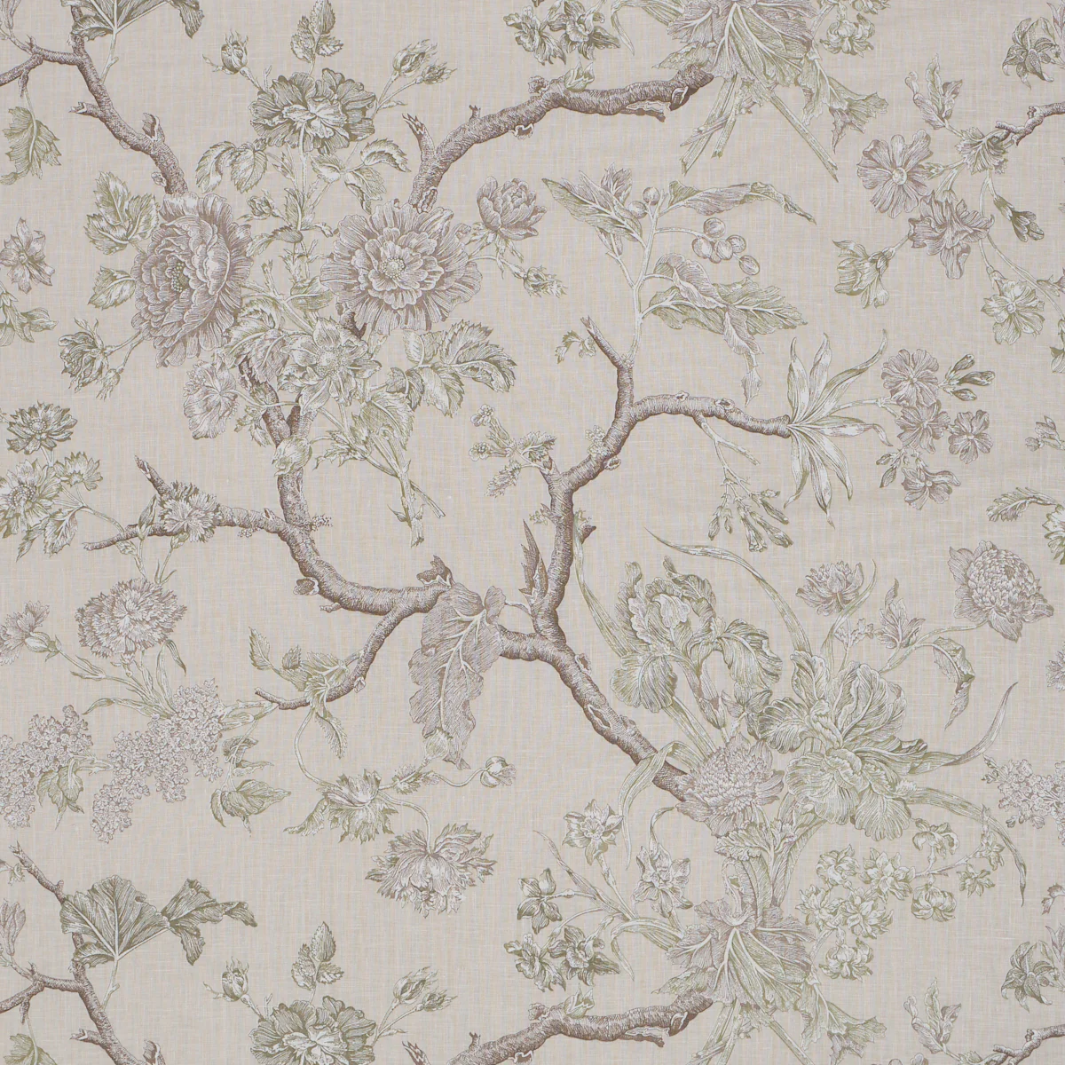 Sample - 182832 | Inverness Garden, Ivory - Schumacher Fabric