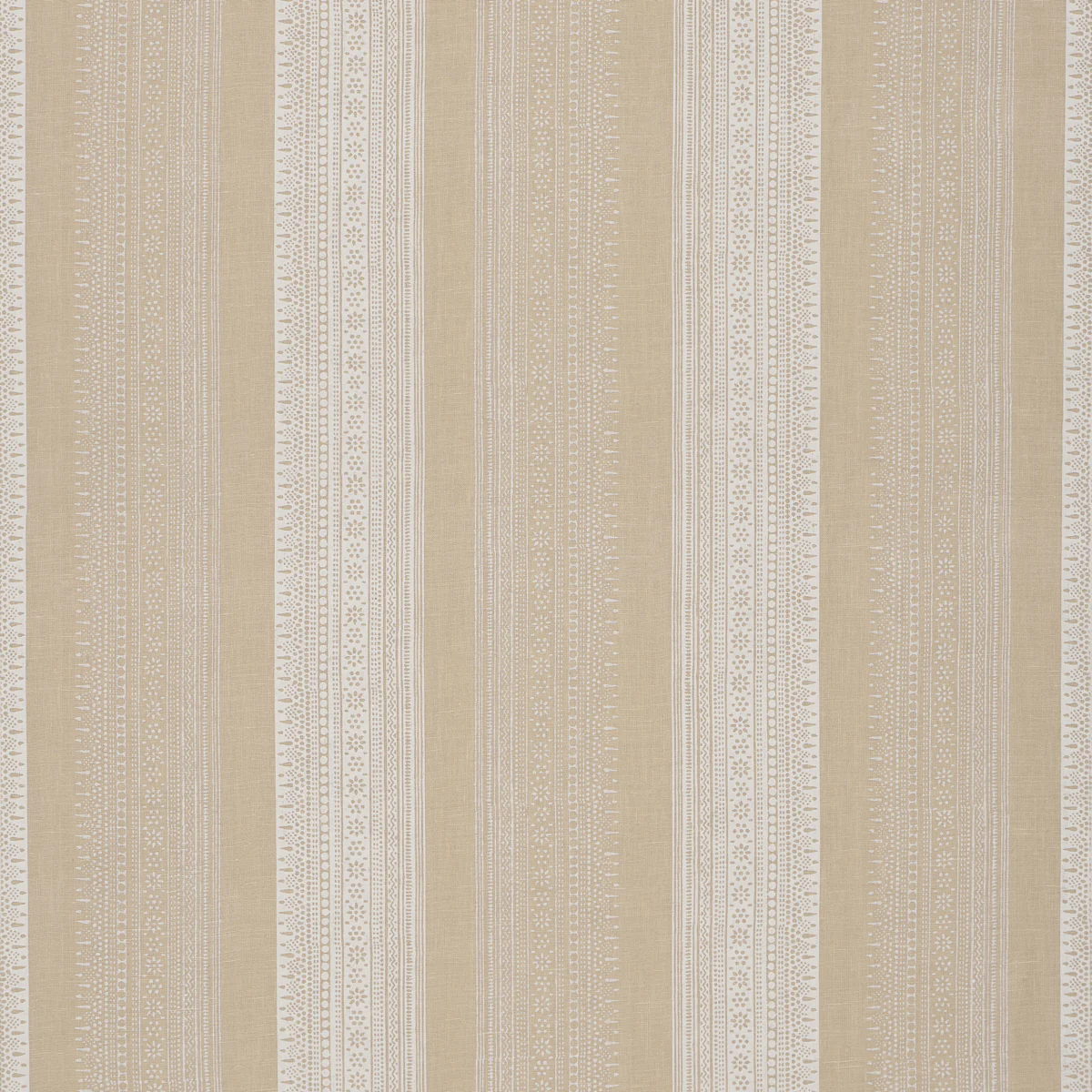 Sample - 182901 | Calista Block Print, Natural - Schumacher Fabric