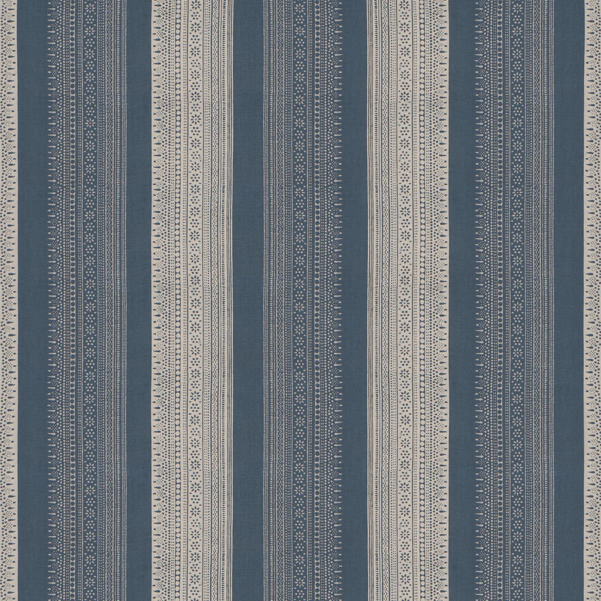 Sample - 182902 | Calista Block Print, Indigo - Schumacher Fabric