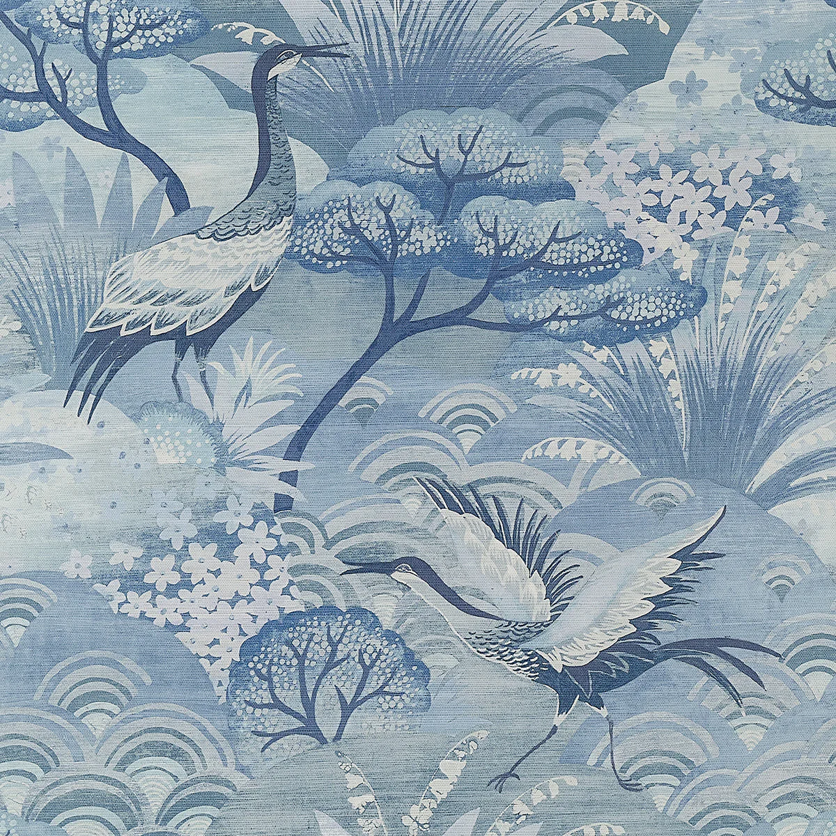 Sample - 35607 | Fable - Enchanted Blues on Manila Hemp - Phillip Jeffries Wallpaper