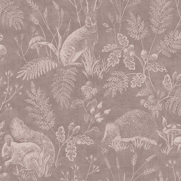 Sample - 4164-M1803 Advantage Wallpaper, Woodland Mahogany Toile Westbury Forest