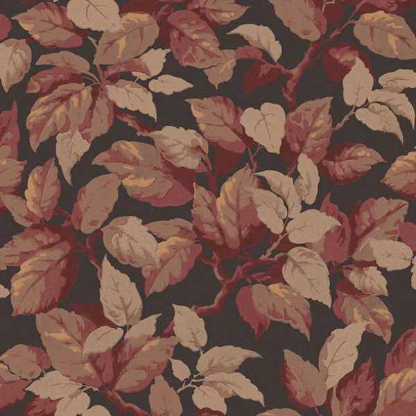 Sample - 4164-M1805 Advantage Wallpaper, Canopy Burgundy Leaf Westbury Forest