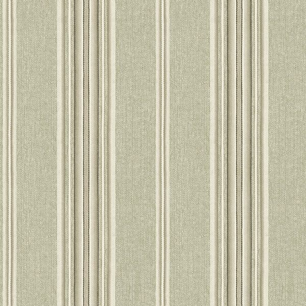 Sample - 4169-83121 Chesapeake Wallpaper, Calvados Moss Linen Stripe Oak & Moss