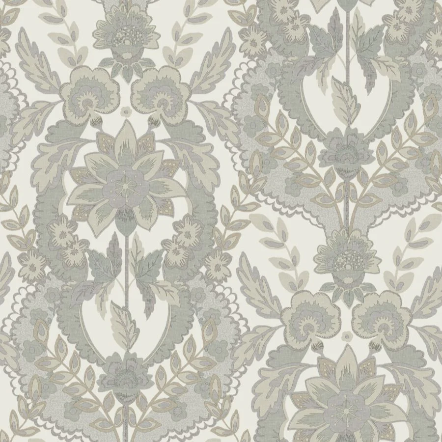 Sample - 4173-27655 A-Street Wallpaper, Collins Light Blue Damask Chris Loves Julia