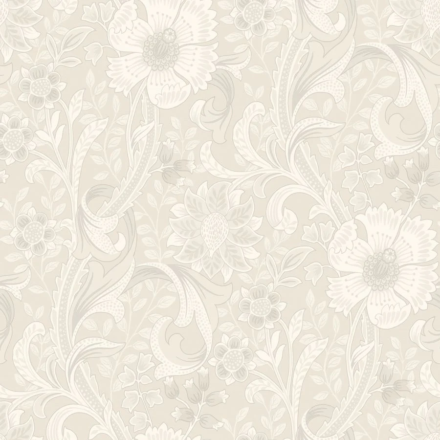 Sample - 4191-83011 Chesapeake Wallpaper, Liora Neutral Floral Trail Kitchen & Bath