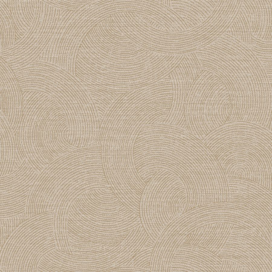 Sample - 4191-83023 Chesapeake Wallpaper, Harrison Taupe Swirling Geometric Kitchen & Bath