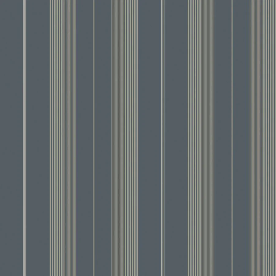 Sample - 4201-20120 A-Street Wallpaper, Herrgård Navy Stripe Savanna