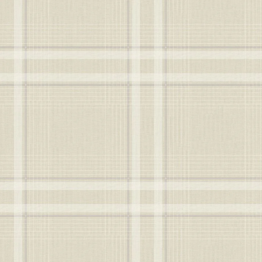 Sample - 4211-83566 | Private Reserve, Country Club Plaid Beige - Ronald Redding Wallpaper