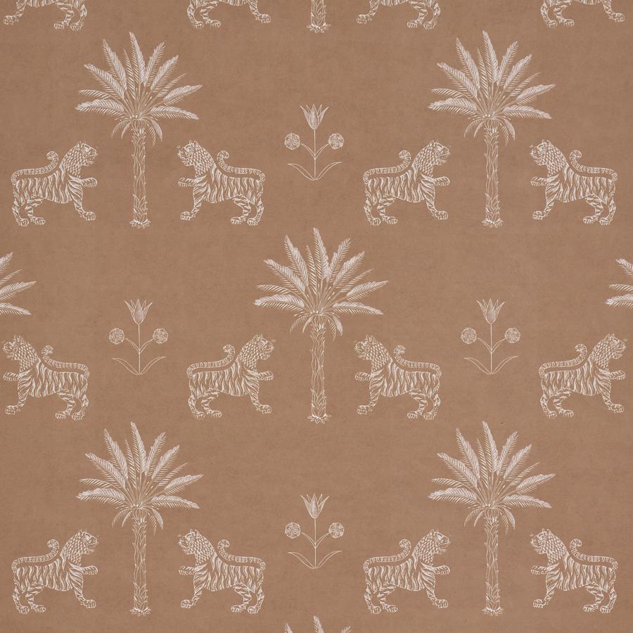 Sample - 5012924 | Tiger Palm Silhouette, Mediterrean Spice - Schumacher Wallpaper
