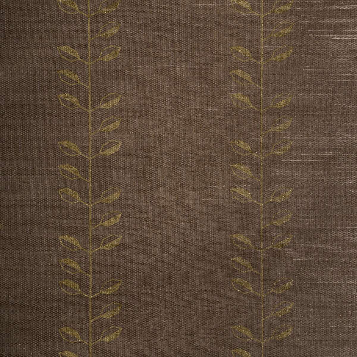 Sample - 5016701 | Geo Leaf Sisal, Metallic Gold & Sepia - Schumacher Wallpaper