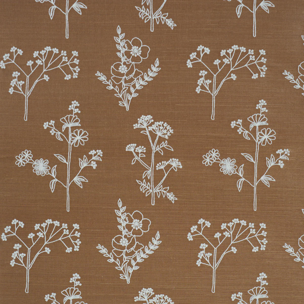 Sample - 5017911 | Lisbeth Embroidered Sisal, Brown - Schumacher Wallpaper