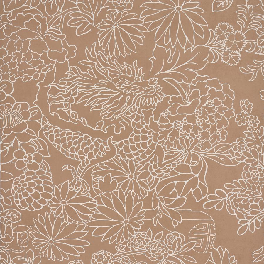 Sample - 5017921 | Chiang Mai Dragon Silhouette, Mediterranean Spice - Schumacher Wallpaper