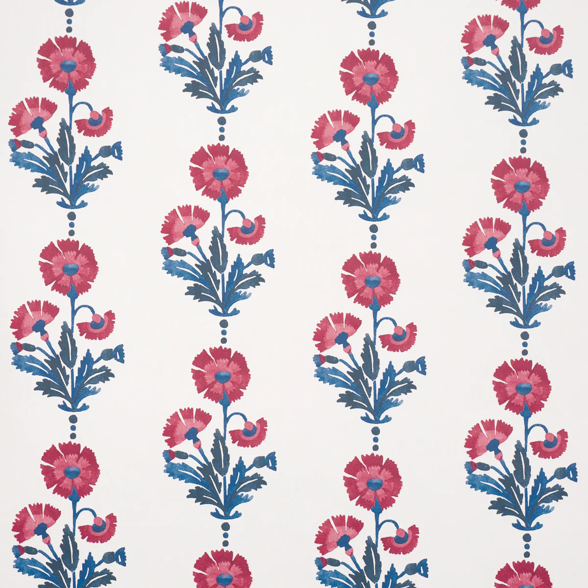 Sample - 5017990 | Dianthus Print, Indigo & Iron - Schumacher Wallpaper
