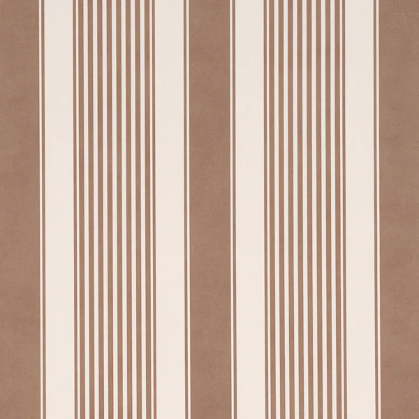 Sample - 5018142 | Summerville Stripe, Umber - Schumacher Wallpaper