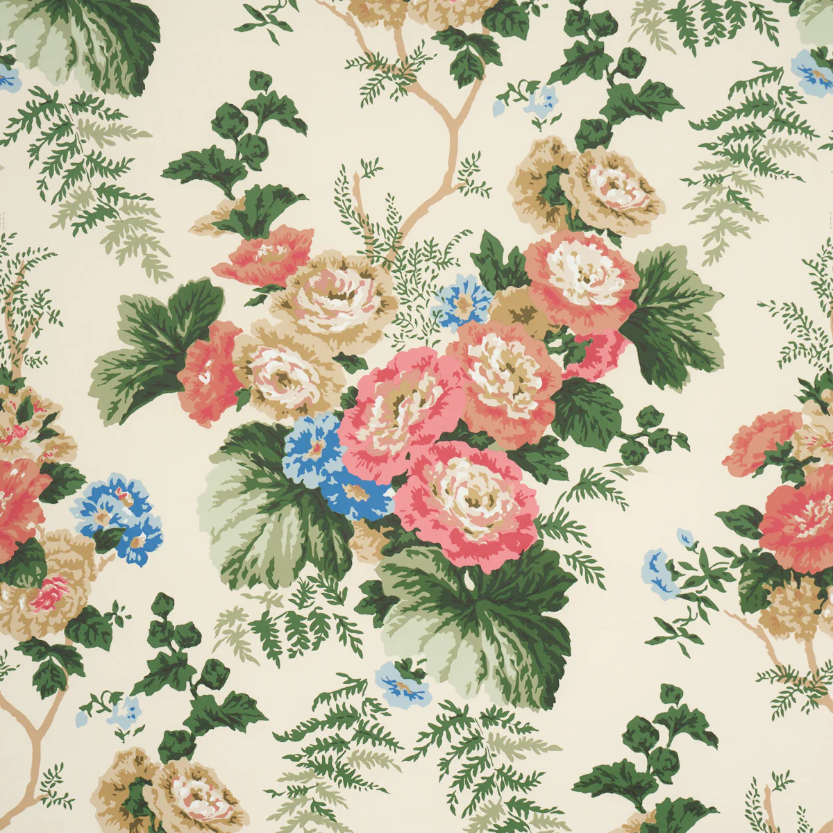 Sample - 5018340 | Wycombe Park, Red & Blue - Schumacher Wallpaper