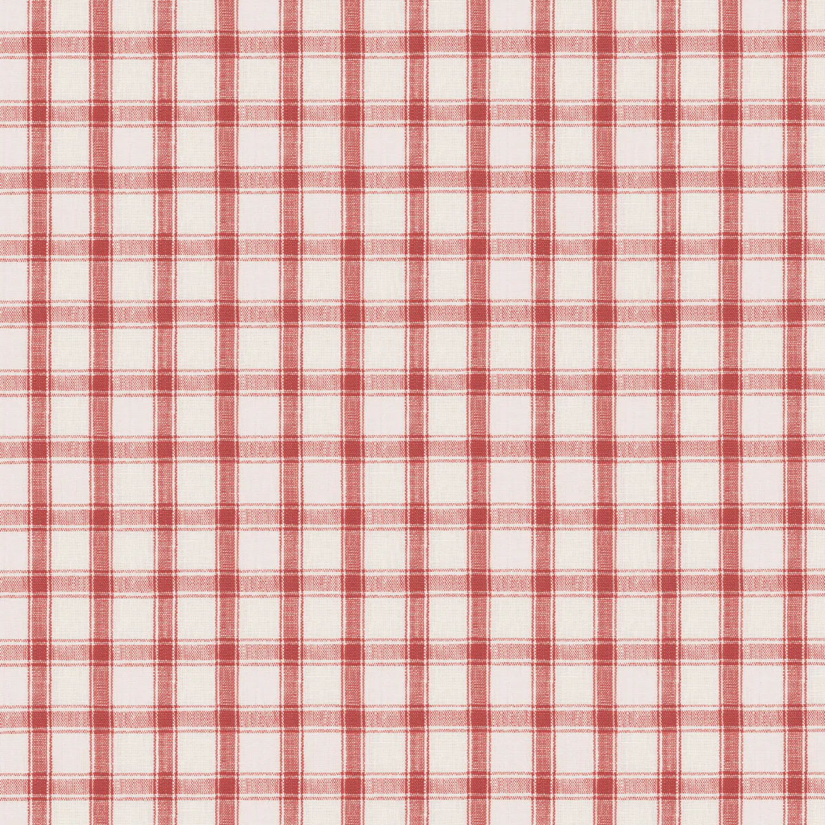 Sample - 81457 | Crawford Linen Check, Red - Schumacher Fabric