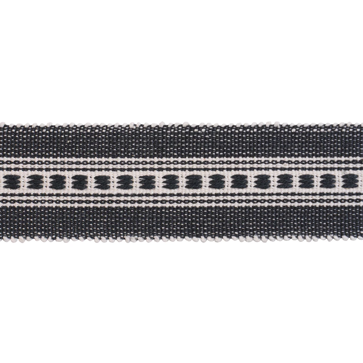 Sample - 85171 | Lubeck Tape Narrow, Charcoal - Schumacher Trim