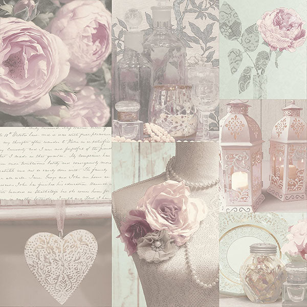 Sample - AH665201 Brewster Wallpaper, Irene Blush Charlotte College Arthouse