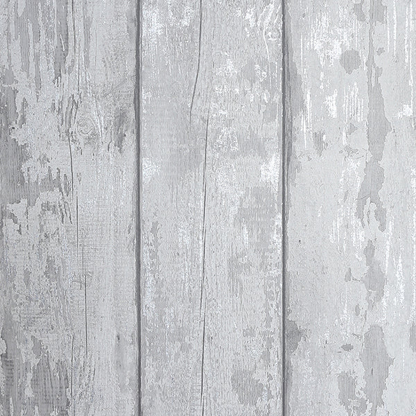 Sample - AH908501 Brewster Wallpaper, Ambrose Grey Wood Plank Arthouse