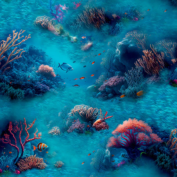 Sample - AH923808 Brewster Wallpaper, Orlena Blue Under The Sea Arthouse