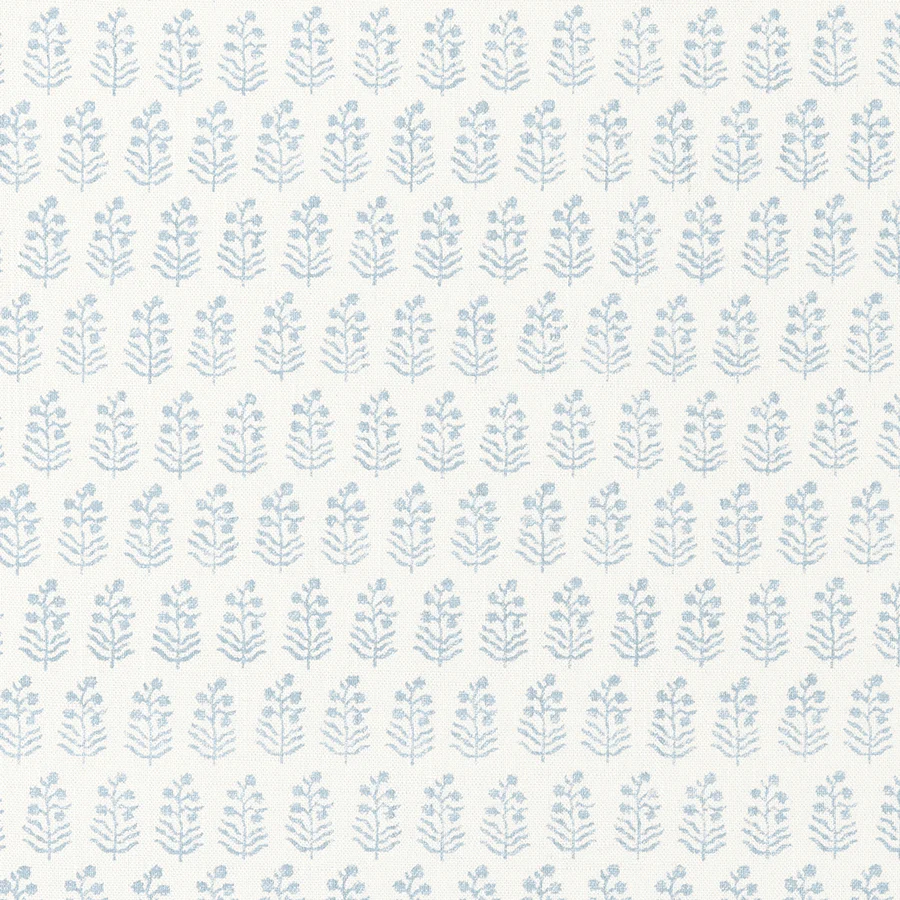Sample - At10752 | Chloe, Spa Blue On White - Anna French Wallpaper