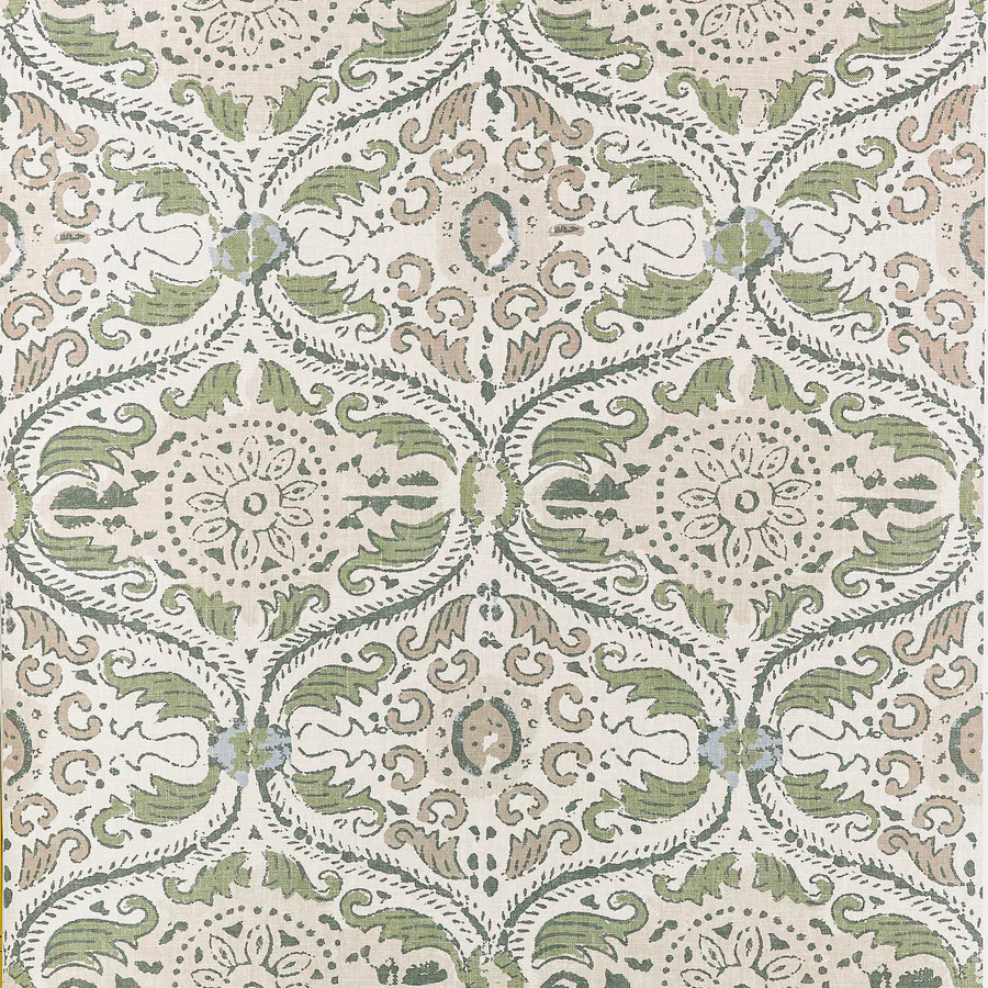 Sample - At10755 | Cecilia, Green And Beige - Anna French Wallpaper