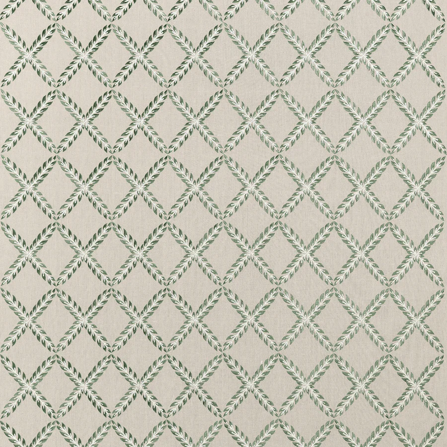 Sample - Aw10742 | Halifax Embroidery, Green - Anna French Fabric