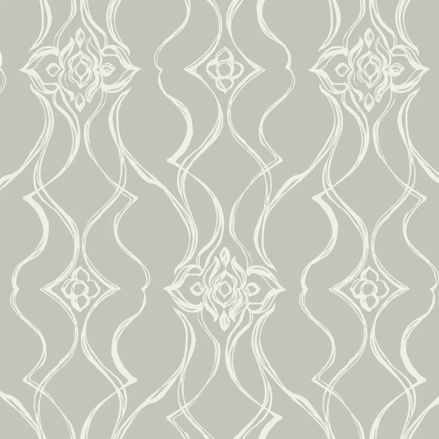 Sample - Df3374 | Decadence Ii, Pirouette Grey - Candice Olson Wallpaper