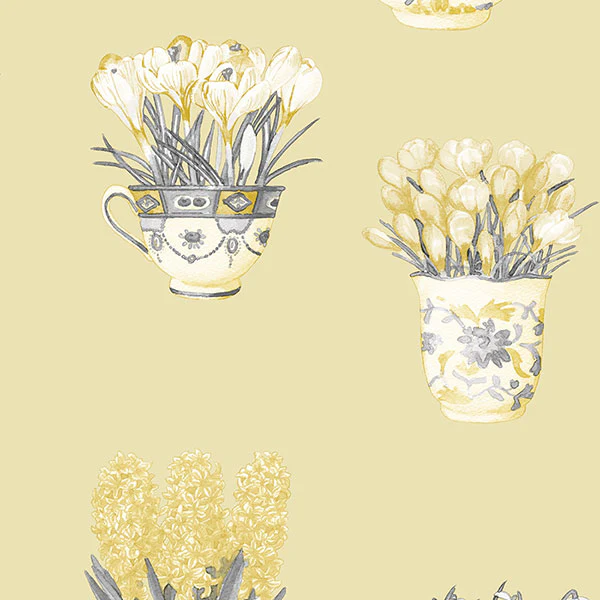 Sample - Fk34420 | Fresh Kitchens 5, Yellow Floral - Norwall Wallpaper