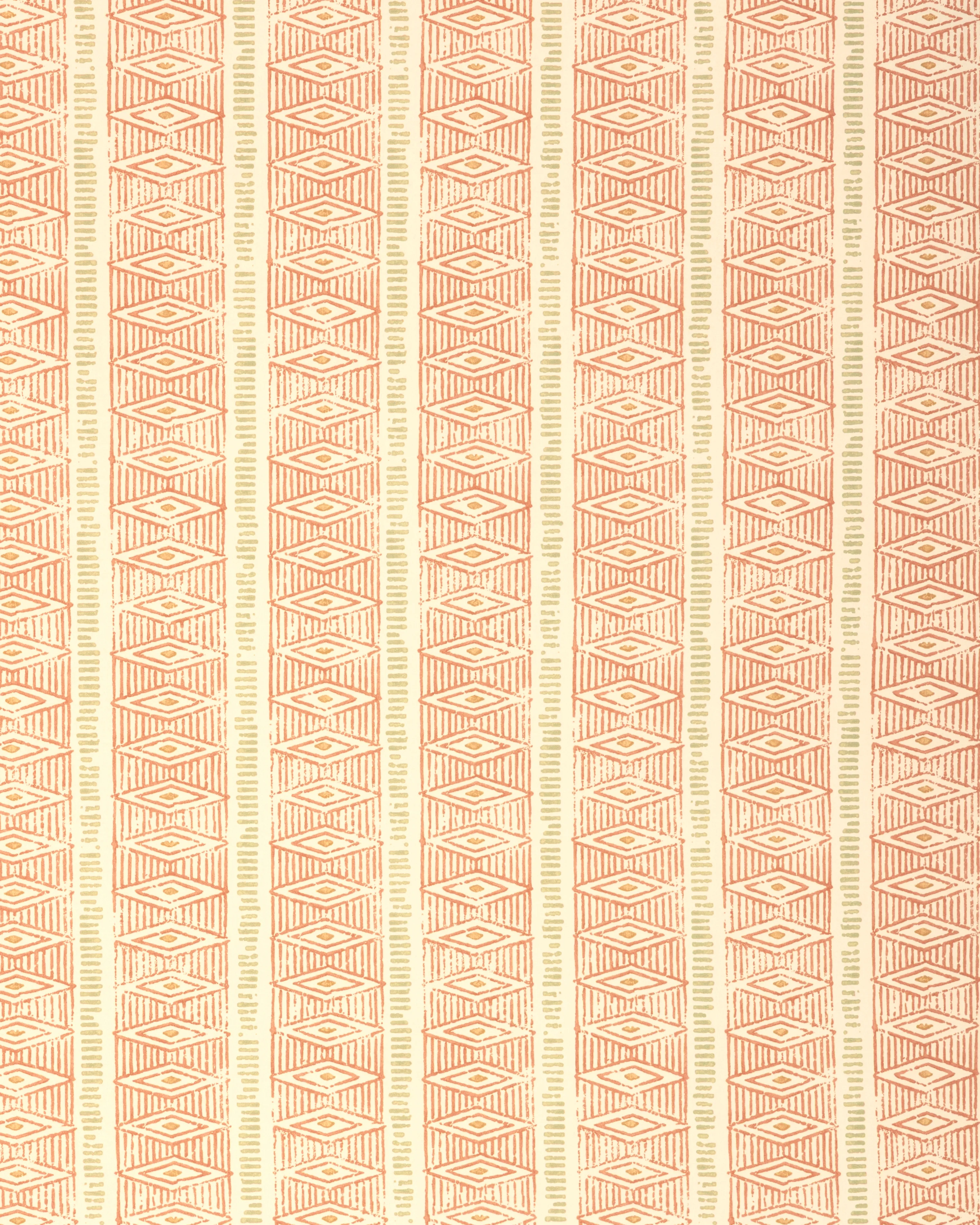 Sample - P2026109-312 | Hawkins Wc, Orange Stripes - Lee Jofa Wallpaper - P2026109.312.0