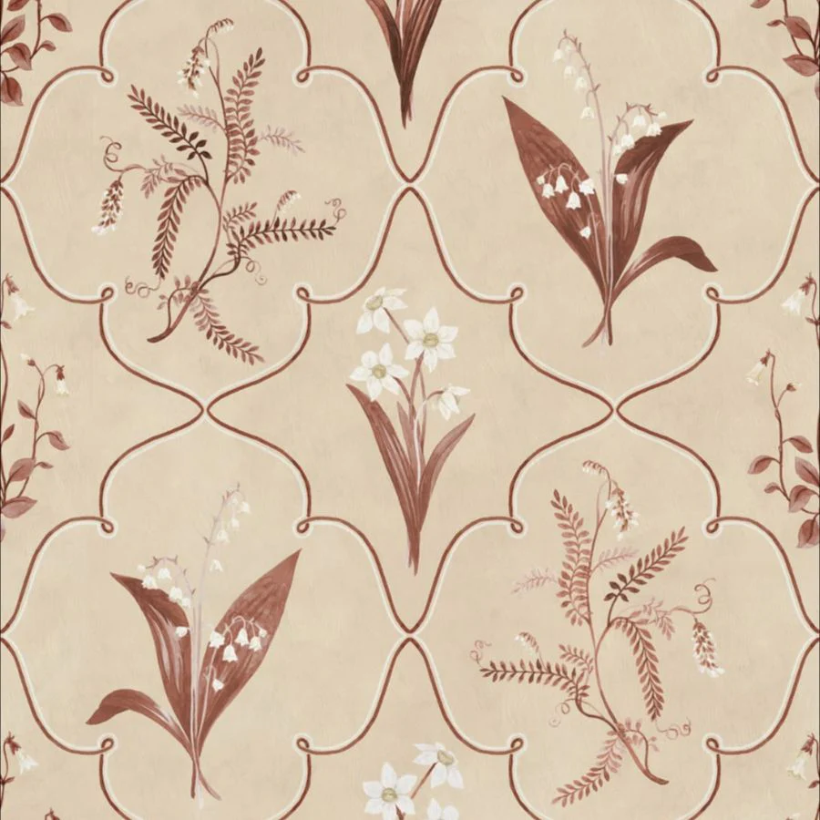 Sample - S10591 | Louise, Burgundy - Sandberg Mural