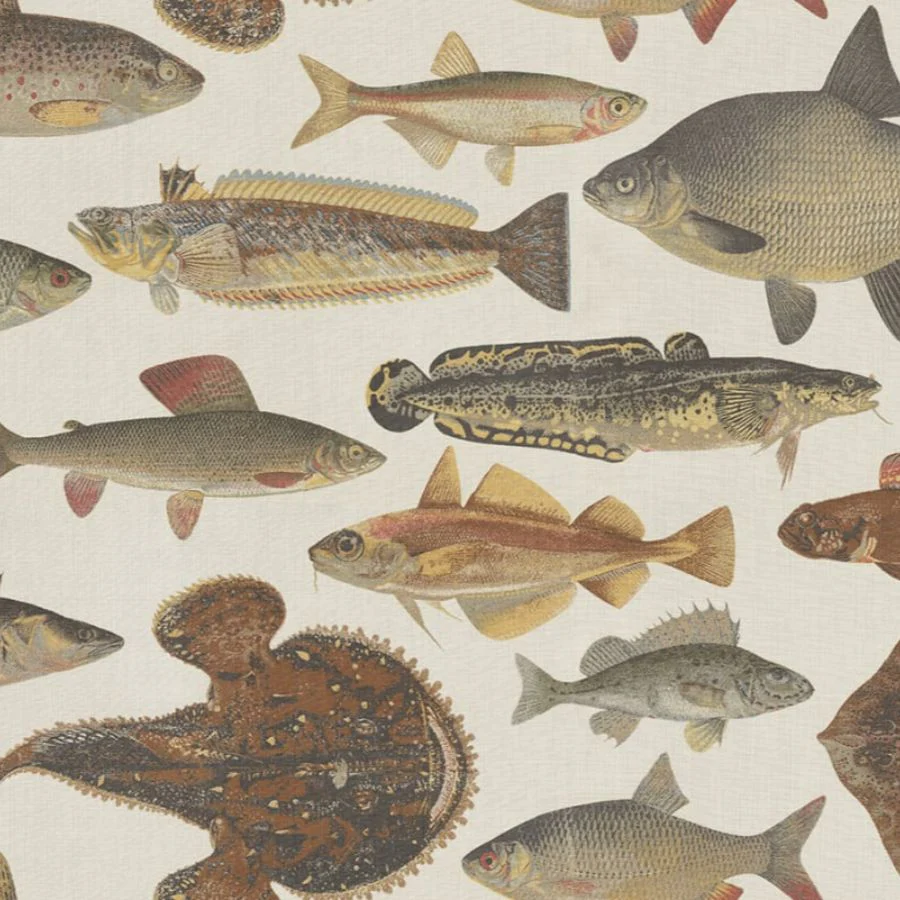 Sample - S10728 | Scandinavian Fish, Beige - Sandberg Mural
