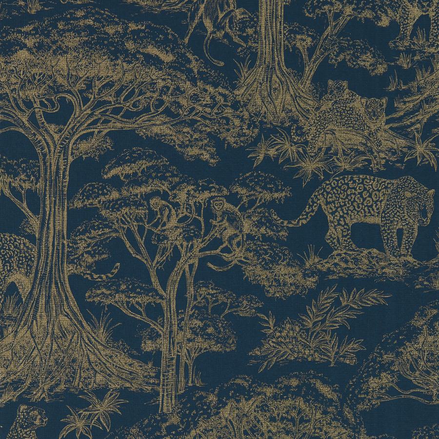 Sample - W0185/02 | Kisumu, Blue Toile - Clarke And Clarke Wallpaper