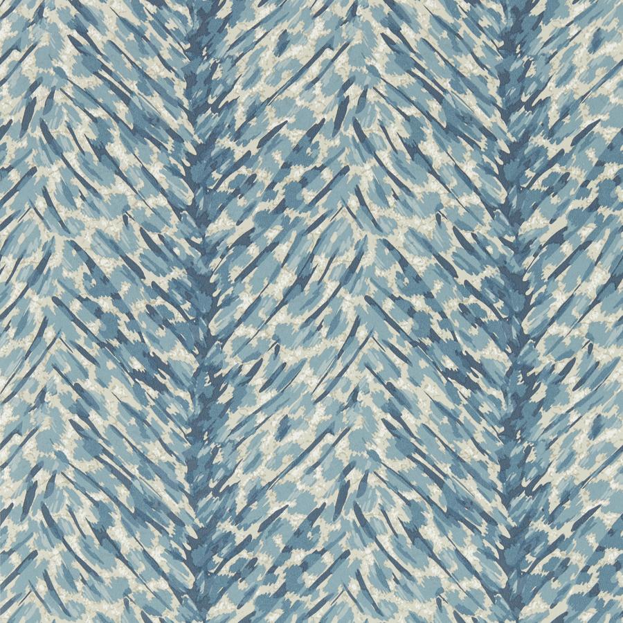 Sample - W0190/01 | Pokot, Blue Animals - Clarke And Clarke Wallpaper