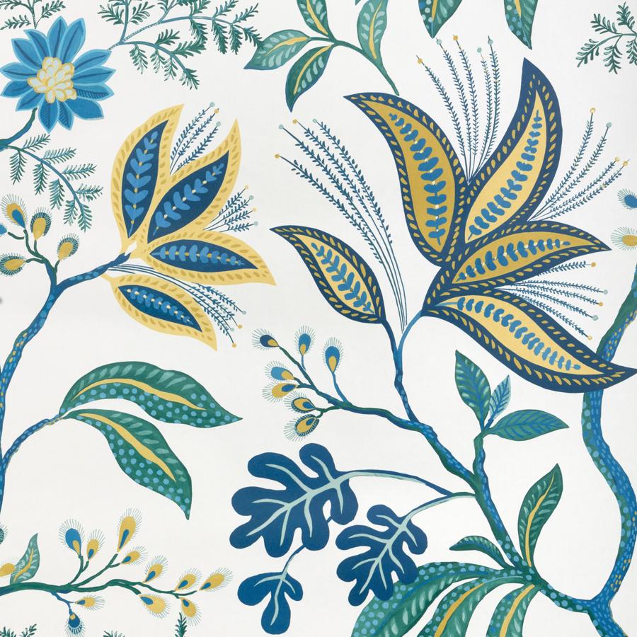 Sample - W4327-315 | Kravet Design, Green Botanical - Kravet Design Wallpaper - W4327.315.0
