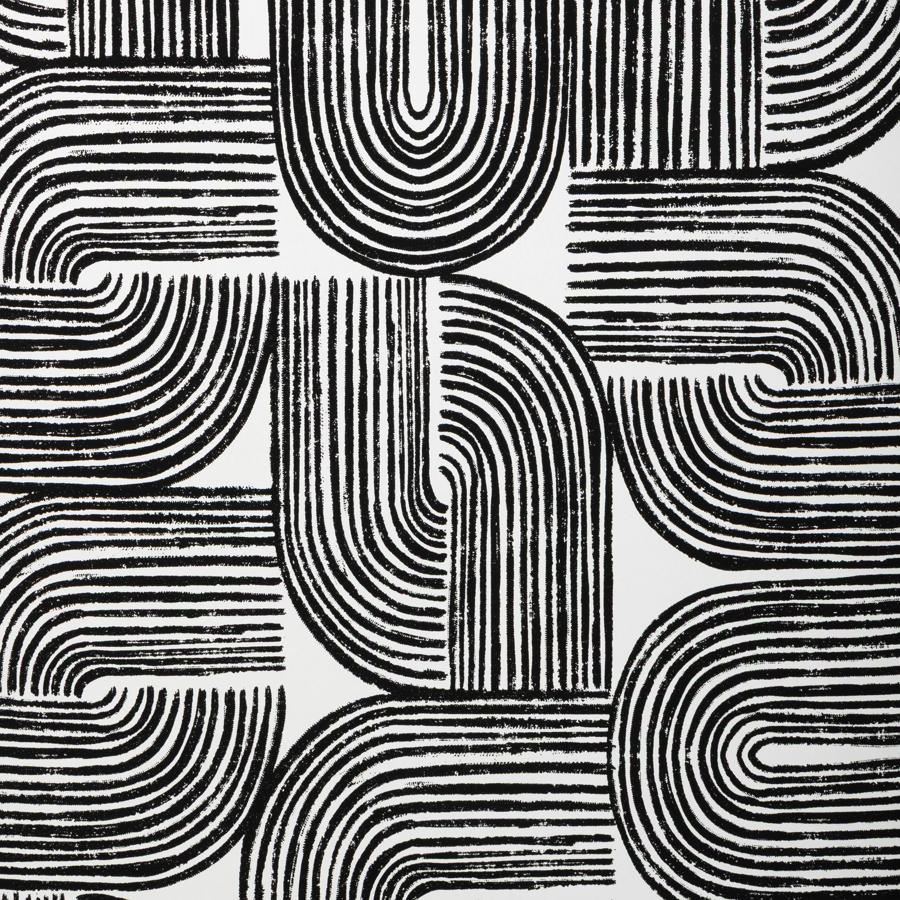 Sample - W4372-81 | Kravet Design, Black Geometric - Kravet Design Wallpaper - W4372.81.0
