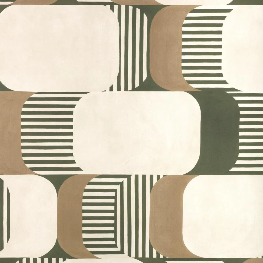 Sample - W4398-34 | Good Vibes, Green Abstract - Kravet Couture Wallpaper - W4398.34.0